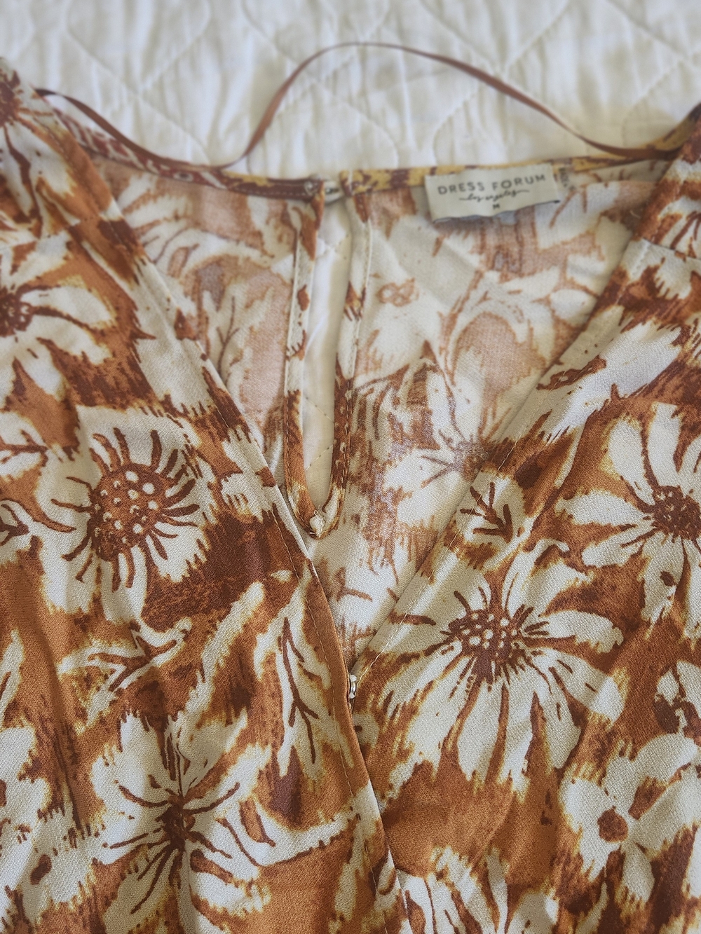 Dress Forum Women's Rust Floral V-Neck Maxi Dress